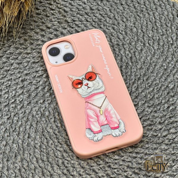 قاب Nimmy Glasses Series pink cat iphone13,13promax,14promax