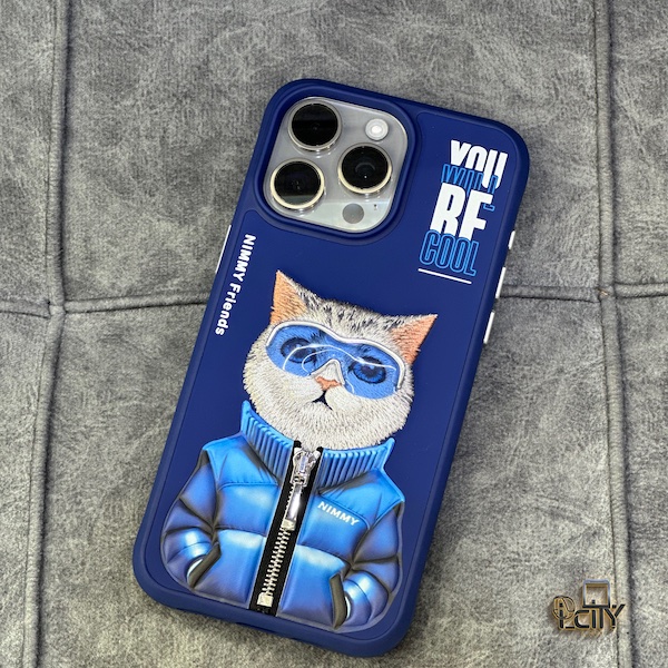 قاب گربه آبی نیمی آیفون ۱۵پرومکس Nimmy cool & cute series iphone 15promax