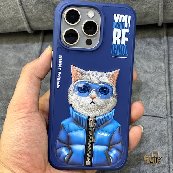 قاب گربه آبی نیمی آیفون ۱۵پرومکس Nimmy cool & cute series iphone 15promax - فروشگاه اینترنتی لوازم جانبی موبایل آی سیتی فون