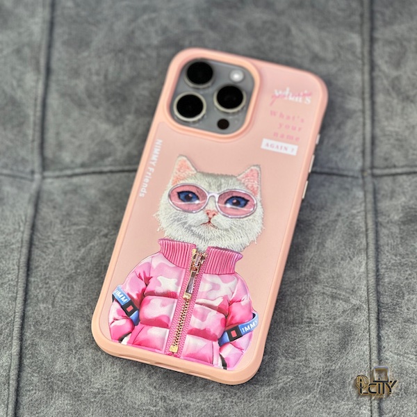 قاب گربه صورتی نیمی آیفون 15پرومکس Nimmy iphone 15promax