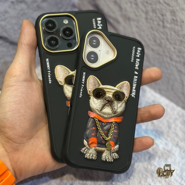 قاب اورجینال نیمی سگ مشکی عینکی آیفون 16 و 16 پرومکس NIMMY Cool glasses series