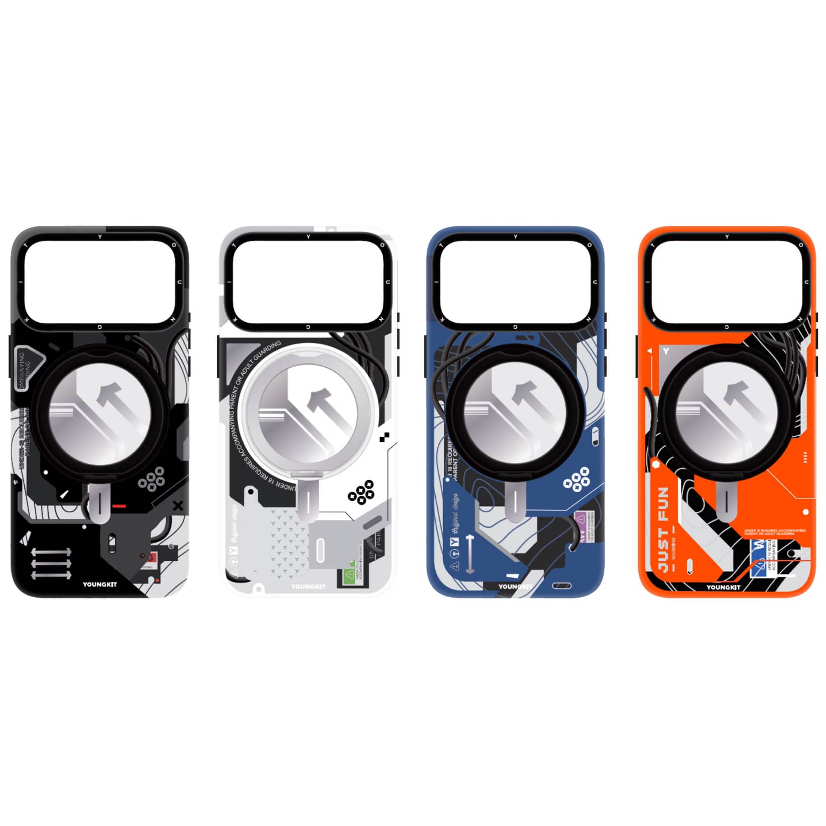 قاب یانگ کیت مدل سایبرپانک Cyberpunk 360 Magsafe Stand مناسب برای iphone 17 pro max